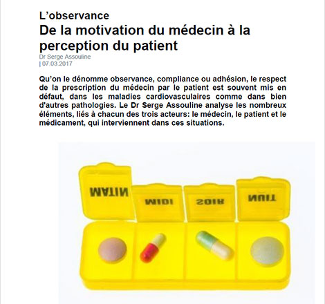 L’observance : de la motivation du médecin à la perception du patient